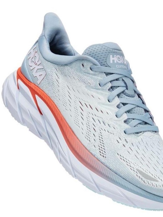 Hoka Shoes - Hoka Women's Running Shoe in Light Blue with Coral Accent